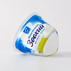 Luckytime sıcak satış onay yuvarlak 300ml yoğurt ambalaj, yoğurt İçin bir kullanımlık fincan