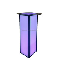 Table de cocktail haute illuminée, portable, pliable, carrée, LED, contemporaine, pour hôtel, facile à assembler, mobilier