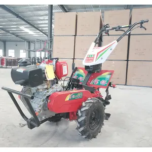 High quality professional portable hand operating type diesel engine mini tiller ploughing