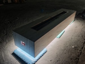 SH STONE Customized Modern Super White Travertine <strong>Outdoor</strong> Fireplace Patio Heater Propane Tank Cover Natural Gas <strong>Fire</strong> <strong>Pit</strong> <strong>Table</strong> - Product Image 6