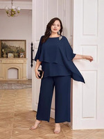 Ensemble 2 pièces élégant S-2XL, couleur unie, décoratif, décontracté, été, grande taille, robe pour mère, vente en gros