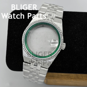 Boîtier de montre en acier inoxydable argenté Green Insert 36MM 40MM <span class=keywords><strong>Land</strong></span>-Dweller avec bracelet et verre saphir NH35 NH36 PT5000 pour hommes - Product Image 3