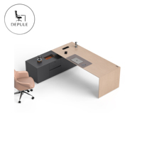Bureau de direction en forme de L, moderne et luxueux, pour PDG et managers, mobilier de bureau haut de gamme en bois, luxe moderne