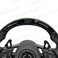 Volant en fibre de carbone forgé LED pour Skoda Série Octavia RS Scout Kodiaq Fabia Superb Scala Rapid 2014-2020 Personnalisé