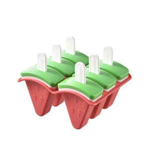 Moule en <span class=keywords><strong>silicone</strong></span> créatif pour fruits, écologique, pour la maison, avec couvercle pour bâtonnets de sucettes glacées en PP, pour la fabrication de glaces en forme de pastèque - Product Image 4