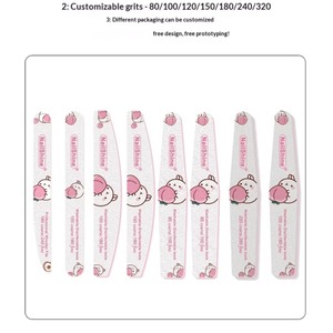 Lima de uñas de EVA <span class=keywords><strong>gris</strong></span> de alta calidad Purple Heart Teeth Nail Rubbing, de doble cara, grano 100/180, tira de pulido para uñas reales - Product Image 4