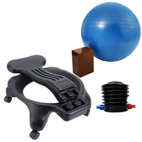 Chaise de yoga ergonomique moderne pliable de qualité supérieure avec ballon de yoga, imperméable et écologique, pour la maison, le bureau ou la salle à manger, pompe à air incluse