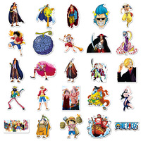 50 autocollants amusants et imperméables One Piece Fruits du Diable Anime Bridge Color