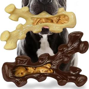 Jouet à mâcher pour chien indestructible en 2 pièces, jouet à mâcher interactif en caoutchouc durable en forme d'os pour un exercice intense et une excitation - Product Image 3