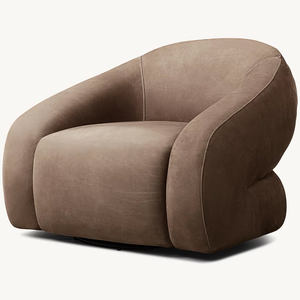Poltrona Girevole Singola in Pelle PU Stile Mid-Century Modern per Camera da Letto e Sala <span class=keywords><strong>d</strong></span>'<span class=keywords><strong>Attesa</strong></span> - Product Image 1