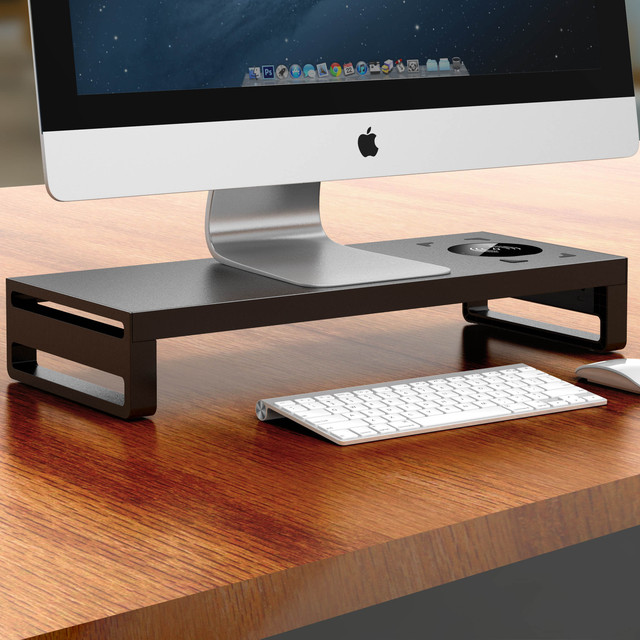 Customized Aluminum Laptop Desk Riser Stand USB Ports Quick Charge Foldable Monitor Mount Holder Multifunctional Ergonomic 17''