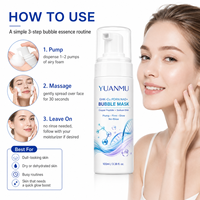 Masque Essence Moussant 30 Secondes GHK-Cu PDRN NAD+ Hydratant, Lissant et Raffermissant Anti-Rides Barrière d'Humidité