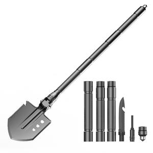 พลั่วพับได้อเนกประสงค์ ใบมีด 13 1/2 นิ้ว สีดำ อุปกรณ์เอาตัวรอดสำหรับตั้งแคมป์กลางแจ้ง เกรดอุตสาหกรรม D14 31 - Product Image 1