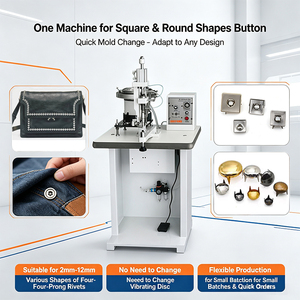 Machine de pose de boutons entièrement automatique moderne à 4 griffes pour la fixation de boutons-pression sur sacs et vêtements - Product Image 1