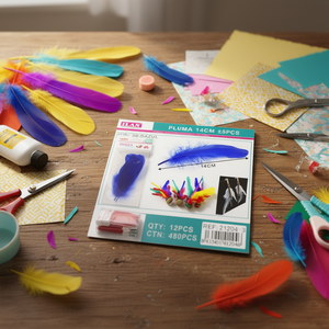 ขนนกสีน้ำเงิน ILAN Pluma ขนาด 14 ซม. สำหรับงานฝีมือและของตกแต่ง - Product Image 2