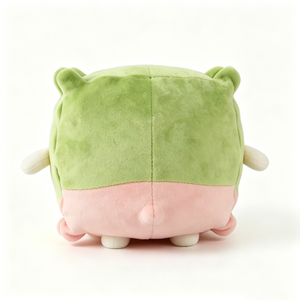 Peluche cube verte personnalisée, peluche melon matcha avec fermeture éclair latérale, peluche personnage alimentaire carré - Product Image 3