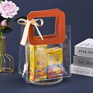 <b>Small</b> Clear PVC Luxury Wedding Favor <b>Gift</b> Bag with Handle for Bridal Shower and Party Lipstick Packaging - Product Image 4