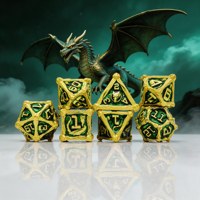Lot de 7 dés polyédriques en métal torsadé creux, finition argent antique, chiffres clairs, pour jeux de table DND RPG – Vente en gros personnalisée