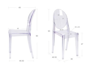 <span class=keywords><strong>Chaise</strong></span> transparente en plastique Devil – Conception légère et empilable <span class=keywords><strong>pour</strong></span> la maison, le bureau, les repas et les mariages (moderne et durable) - Product Image 6