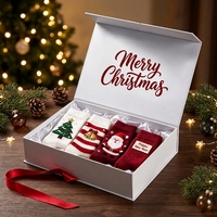 Boîte cadeau pliable haut de gamme pour vêtements, logo personnalisé, emballage magnétique de luxe pour Noël avec ruban