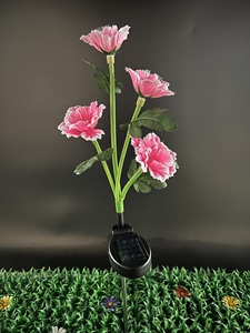 Đèn sân vườn sợi quang đổi màu năng lượng mặt trời IP65, hoa mẫu đơn nhân tạo, đèn trang trí cảnh quan, quà tặng Lễ Tạ ơn - Product Image 6