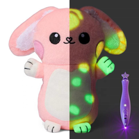 Peluche personnalisée lumineuse à dessiner, jouet en peluche réutilisable qui s'illumine avec stylo UV, animal en peluche créatif pour enfants, jouet éducatif DIY personnalisé
