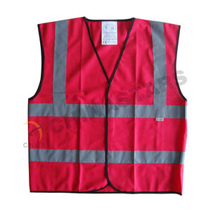 سترة أمان عاكسة للطرق لأعمال البناء, سترة أمان عاكسة ذات لون أحمر وأرجواني مختلفة مخصصة لأعمال البناء في الطرق - Product Image 2