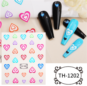 Autocollants de <span class=keywords><strong>Nail</strong></span> <span class=keywords><strong>Art</strong></span> Tendance : Motifs <span class=keywords><strong>Manucure</strong></span> Thème Amour et Fille, Décorations Adhésives pour Ongles - Product Image 2