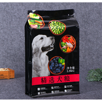 Sac en plastique réutilisable de fermeture éclair de fond plat pour l'emballage carré de feuille d'aluminium de nourriture d'animal familier pour le chewing-gum de chat de chien pour la nourriture en conserve