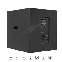 Subwoofer actif professionnel 18 pouces 3000W de crête 520W RMS Amplificateur Classe D Boîtier en bois Préréglages DSP Entrées/sorties XLR pour événements extérieurs OEM