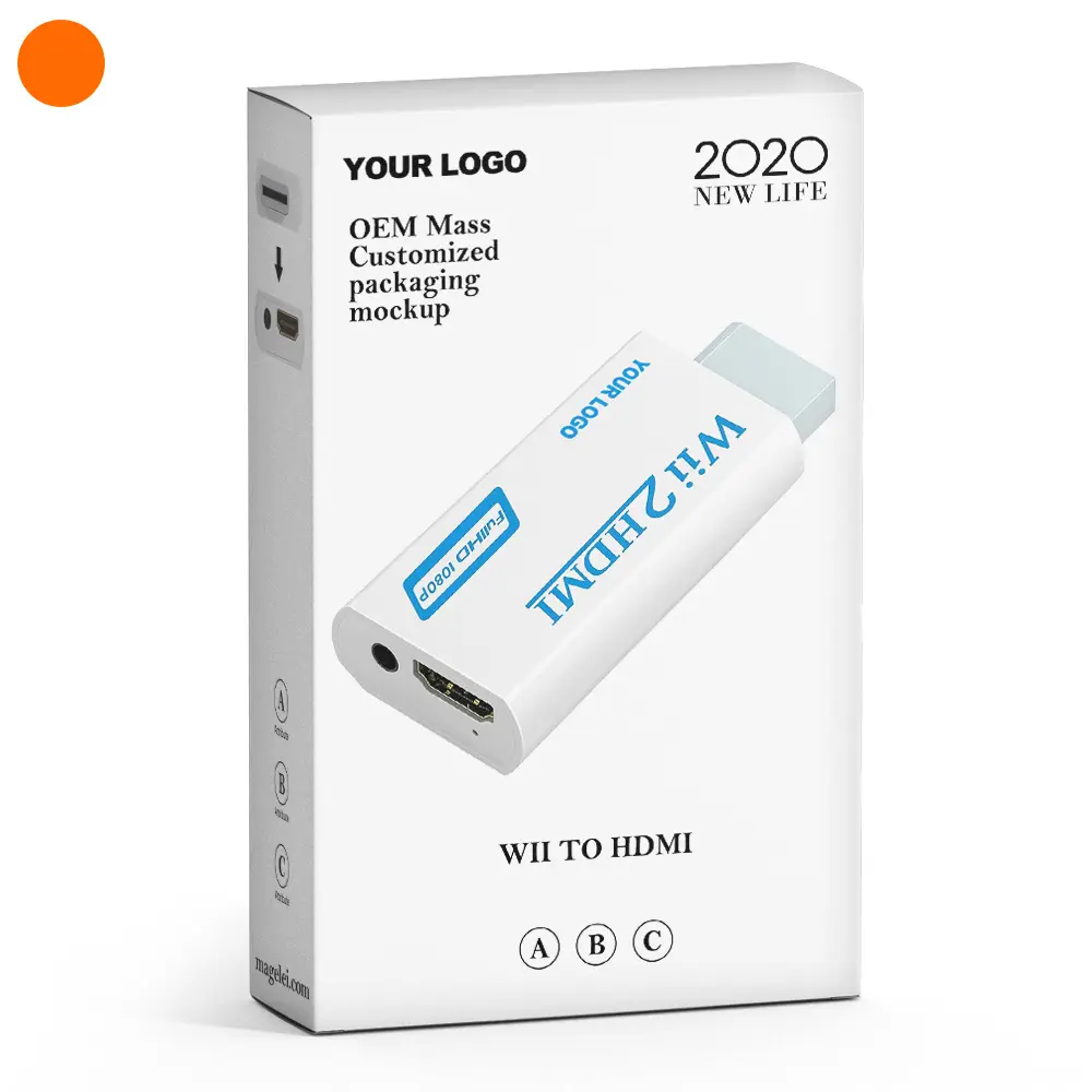 Cor branca Wii2HDMI Full HD 1080P 720P Wii para HDMI Conversor de Áudio com 3.5 milímetros