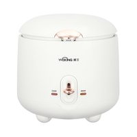 Cuisinière à riz électrique mini portable 2L avec cuve antiadhésive, protection contre les surchauffes, minuterie mécanique