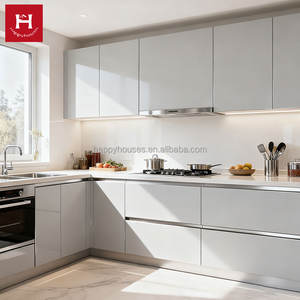 HAPPY HOUSES Ensemble de <span class=keywords><strong>cuisine</strong></span> sur mesure à 2999 $ Conception de <span class=keywords><strong>cuisine</strong></span> bon marché Armoires en bois Panneaux de porte de <span class=keywords><strong>cuisine</strong></span> Petit gris brillant Fournisseur d'armoires de <span class=keywords><strong>cuisine</strong></span> - Product Image 3