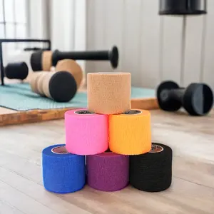 Direct Sale From Manufacturer High Elastic Cohesive Bandage Colorful Elastic Sports Tape For Athletes