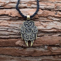 Collier Fenrir en alliage de zinc avec pendentif patte de loup Viking, amulette païenne, style païen SanLan, 1 pièce