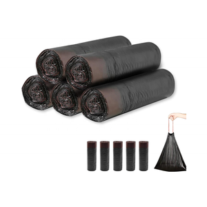 Sacchi per la Spazzatura con Cordoncino e Maniglia, <span class=keywords><strong>Sacchetti</strong></span> Neri con Chiusura a Cordoncino per Rifiuti - Product Image 1