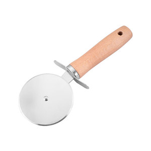 Stainless Steel Pizza Cutter With Wooden Handle 9 Cm Blade For Cake Crepe Baking Tools - Product Image 1