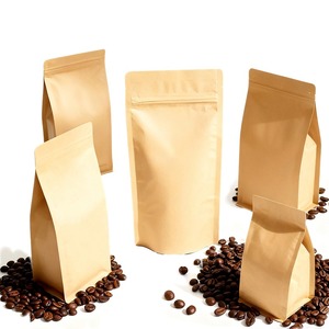 Tùy chỉnh đáy phẳng túi cà phê giấy với van 150g-250g công suất cho cà phê thức ăn vật nuôi thạch Sushi nhai kẹo cao su bao bì - Product Image 2