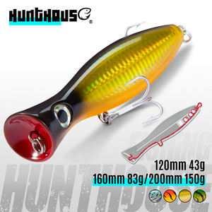 Señuelo de Pesca Hunthouse Popper, Señuelo Giratorio GT para Agua Salada, Señuelos Popper, Señuelos Duros, Aparejos de Pesca de Arrastre, Atún, Pez Azul - Product Image 1