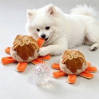 Jouet interactif pour chien en peluche douce en forme de pieuvre, avec fonction vocale et couineur, pour mâcher et mordre