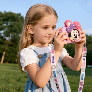 Mini caméra numérique HD pour enfants DLC, étui en silicone de dessin animé, double objectif, enregistreur vidéo 1080P, caméra jouet portable, cadeau - Product Image 2