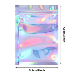 Bolsas de Plástico Transparente con Cierre Hermético, Personalizadas, Mini, Holográficas, a Prueba de Olores, Reutilizables, para Alimentos, Collares, Piedras Preciosas - Product Image 3