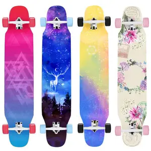 Wellshow Sport Papan Seluncur Profesional Lengkap Skateboard Kayu Maple Kanada Trik Dewasa Papan Seluncur untuk Pemula 000ner Anak Laki-laki Perempuan