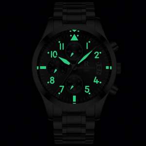 ONTHEEDGE 028 Marca Negro Hombres Reloj de cuarzo <span class=keywords><strong>Vive</strong></span> Correa de cuero Resistente al agua Luminoso Fecha Pantalla Chrono Sports Watch Set - Product Image 5