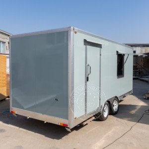 Remorque de nourriture carrée de couleur personnalisée, chariot de pizza de café de hot-dog de rue populaire mobile - Product Image 3