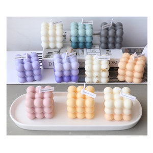 Home Decoration Fragrance Gradient Color Aroma Rubik's Cube Soy Wax Scented Bubble Candles