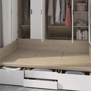 Cama Tatami con Armario Integrado, Mueble de Almacenamiento Multifuncional para Dormitorio Infantil, Cama Sencilla - Product Image 2