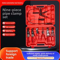 Juego de 9 alicates para abrazaderas de manguera, kit de herramientas de extracción de acero al carbono tipo garganta flexible para abrazaderas de tuberías de agua y aceite automotrices