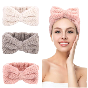 Elástico Bowknot Spa Diadema Yoga Deportes Lazo Banda para el cabello Mujeres Maquillaje facial Bowtie Turbante Declaración grande Envolturas para la cabeza - Product Image 1