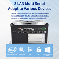 Mini PC industriel avec calcul en périphérie alimenté par une GPU pour l'automatisation de l'IA, ports série multiples avec RS232 RS485 isolés, 3 ports LAN GbE